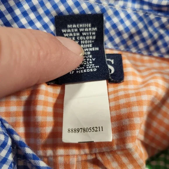 Chaps*Boy 3 Months*Button Up Shirt*Color Block*Gingham*Easter*Green*Blue - Picture 7 of 7